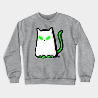 Green Alien Ghost Cat Crewneck Sweatshirt